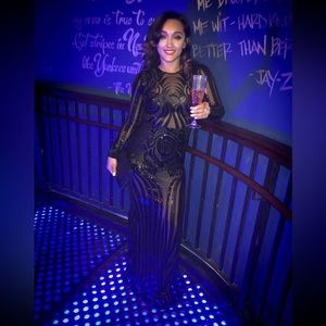 Black sequence dress